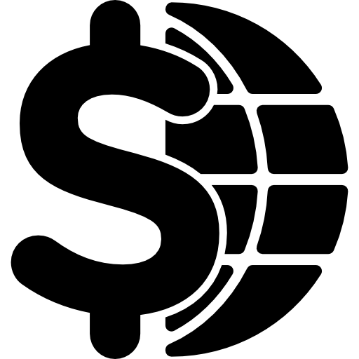 World grid with dollar sign